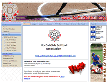 Tablet Screenshot of norcalsoftball.org